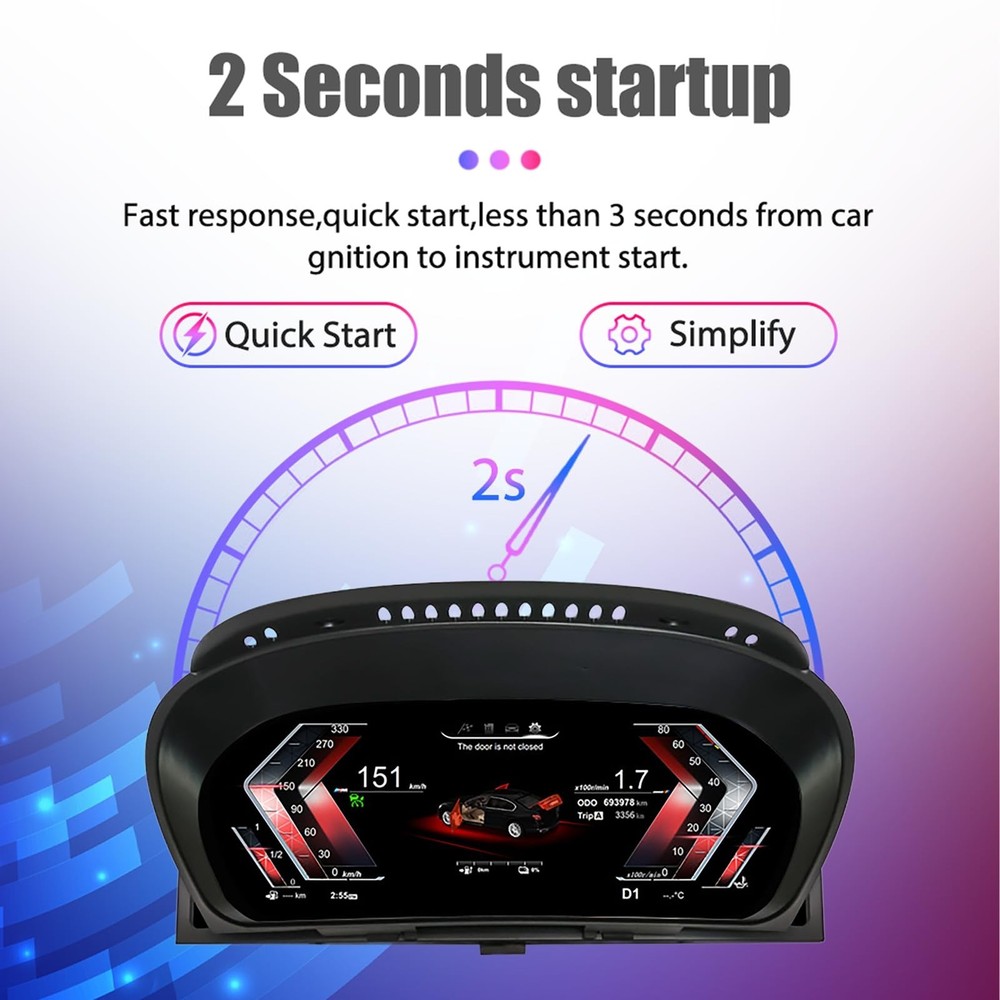Digital Dash, Automotive Replacement Instrument Panel Gauges, Speedometer Ins...