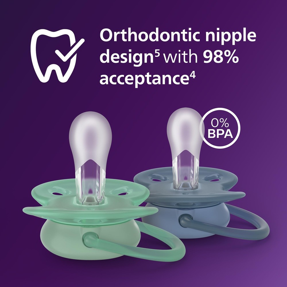 Pacifiers Orthodontic Design Flexible Shield 4 Pack Philips Avent SCF091 6-18