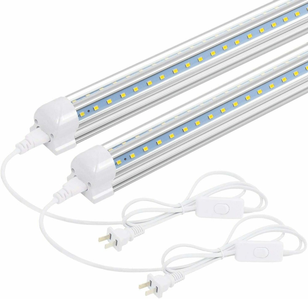 2 Pack 2FT 24W LED Tube Light Bulb 2 Foot 6500K 2880lm T8 LED Shop Light Fixture