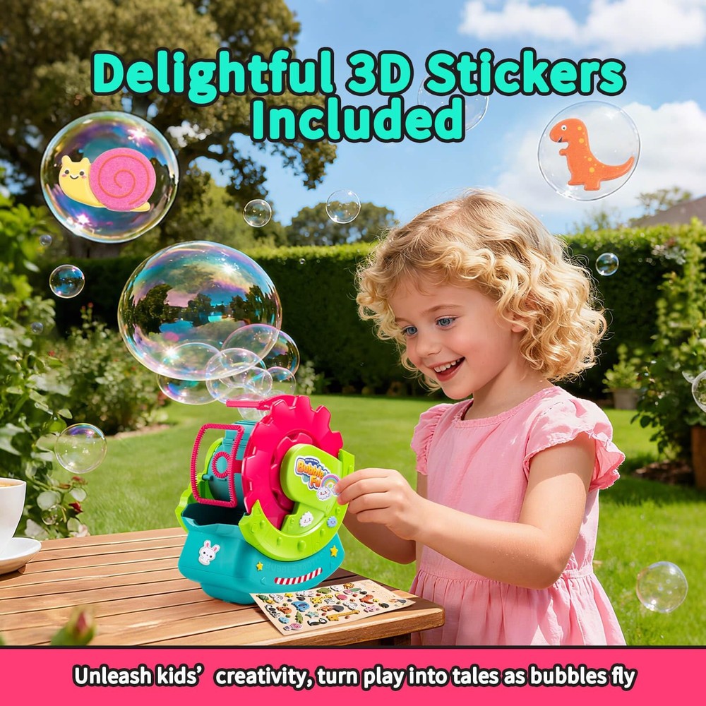 Bubble Machine for Toddlers & Pets, with 8oz Safe Solution, Extra Large & Bub...