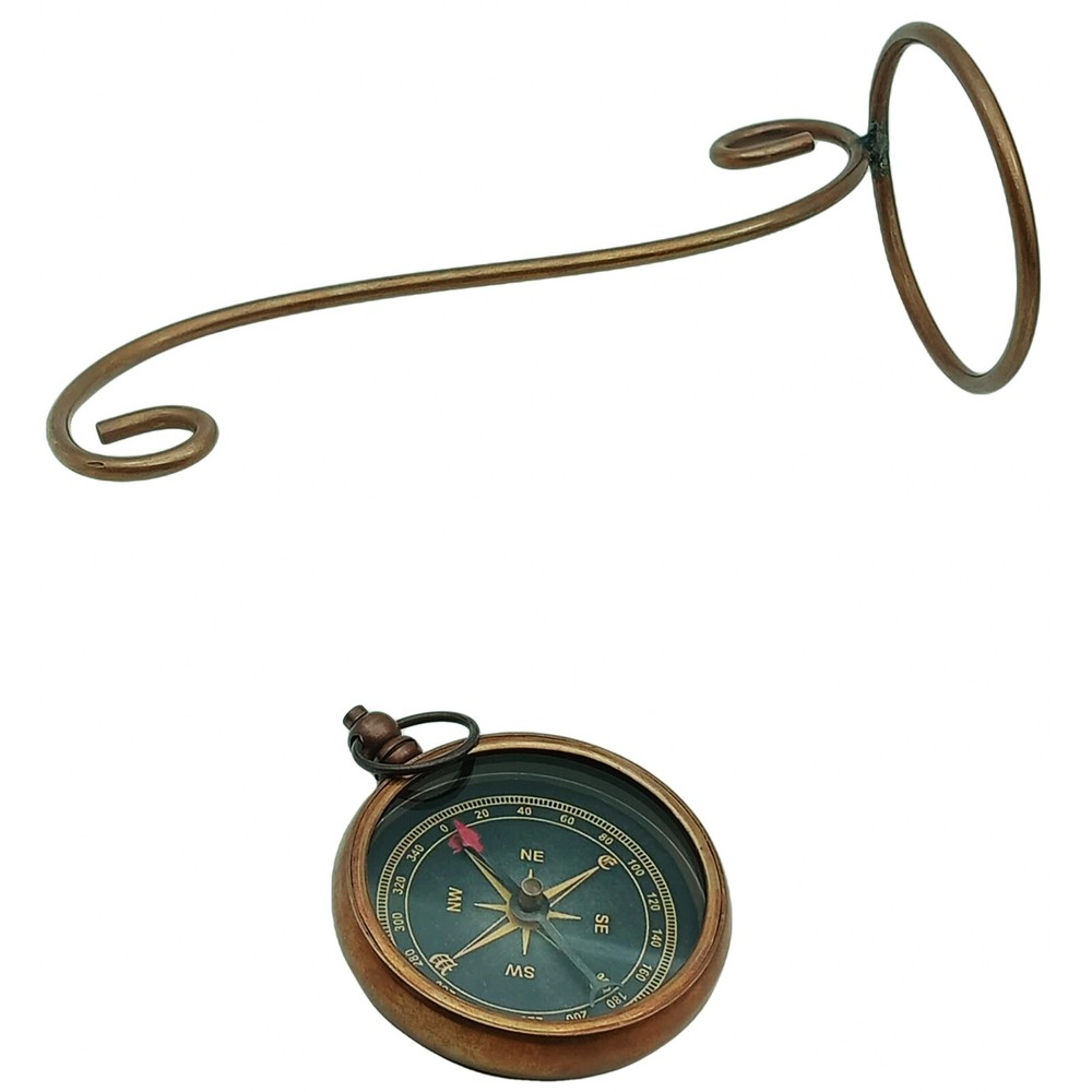Compass with Display Stand-Unique|Uplifting|Engraved Message |Brass Compass