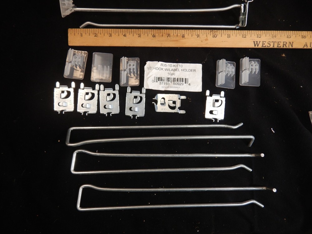 50 Pack 10" Hook with Label Holder for Pegboard Retail Display Use
