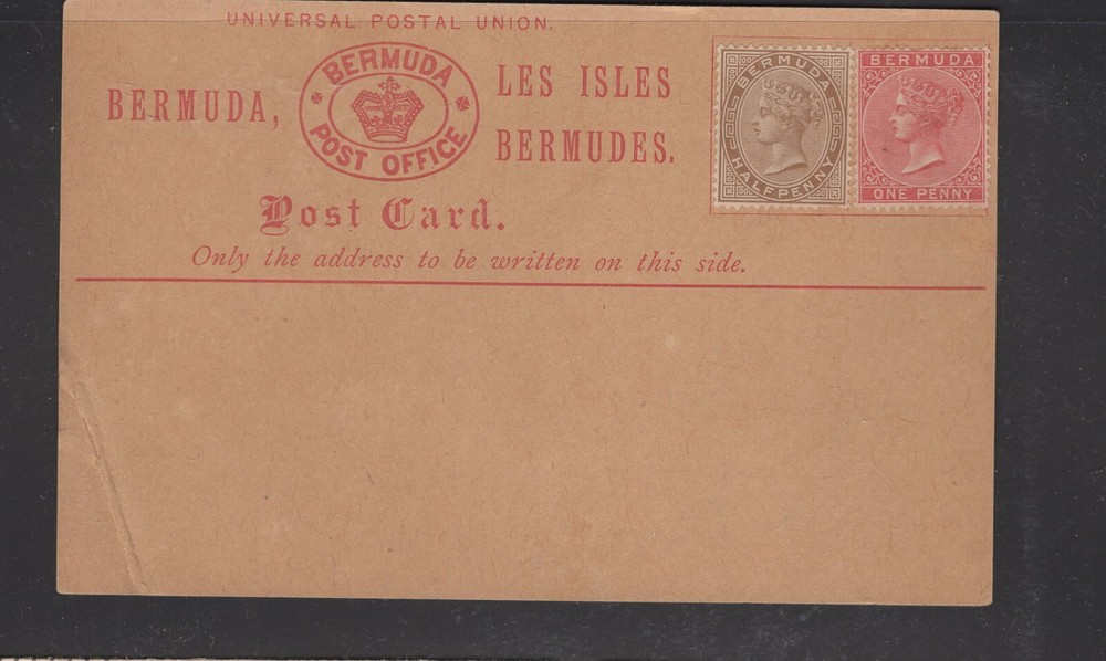 Bermuda   stamped  postal  card   unused