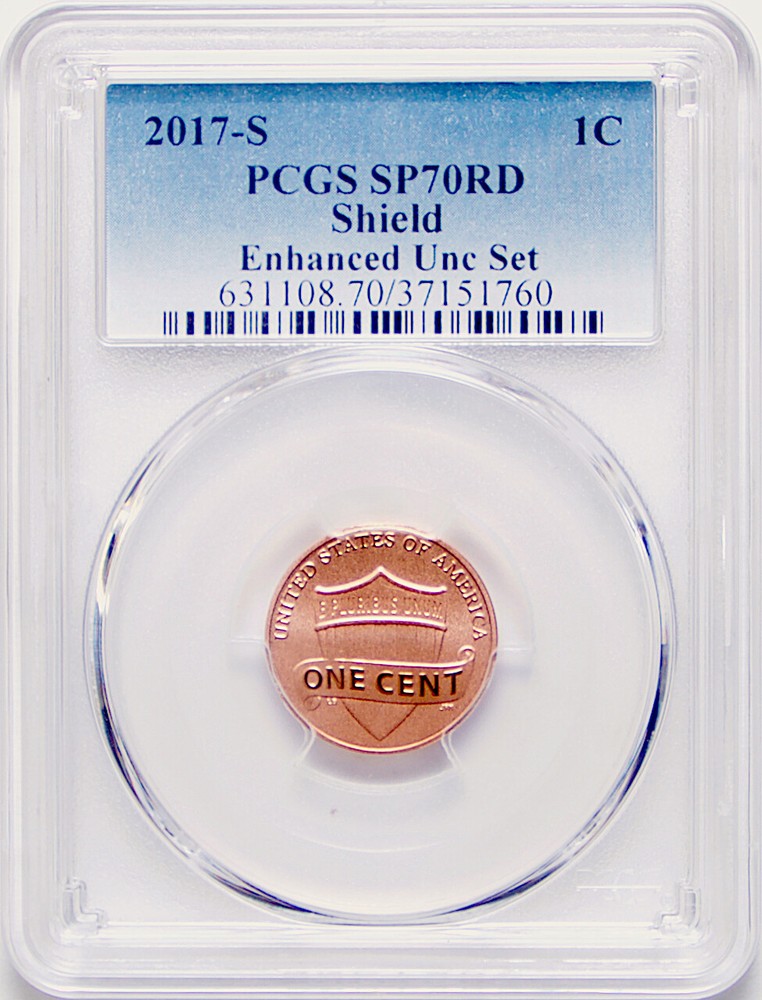 2017 S LINCOLN SHIELD CENT PCGS SP70RD Enhanced Unc 225th Anniv Set Blue Label