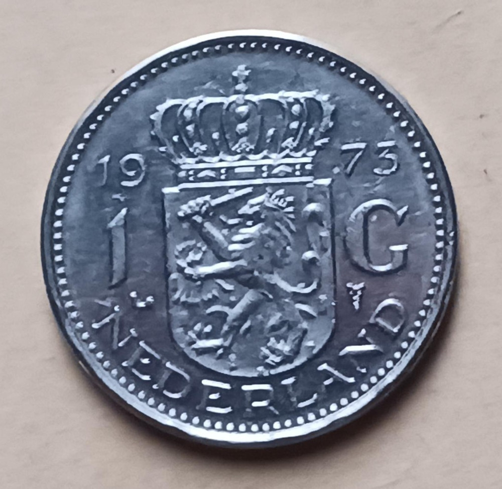 AU 1973 1 GULDEN NETHERLANDS COIN -NICE