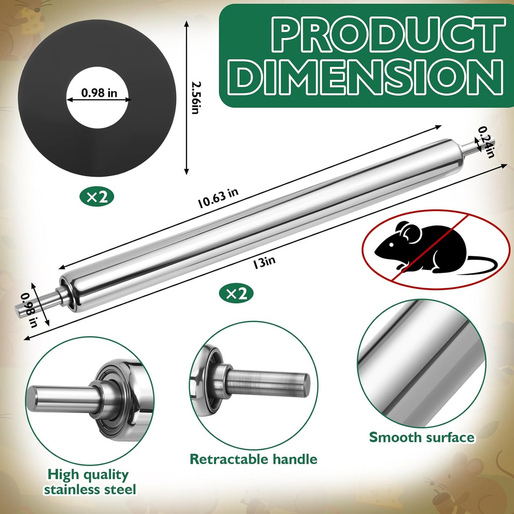 2 Pack Humane Mouse Trap Spin Roller with Original Ring Live Catch and Release f