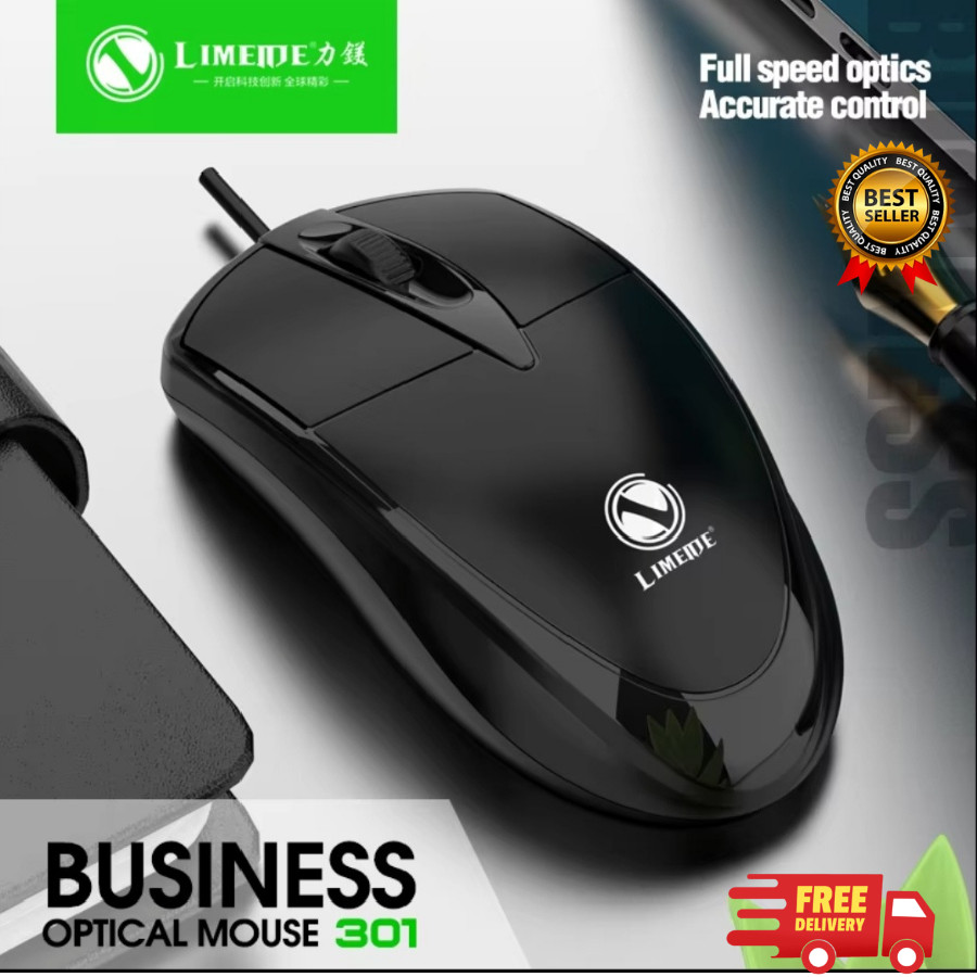 Wired USB Optical Mouse - Ergonomic Business Mouse for Laptop, PC, Office &...