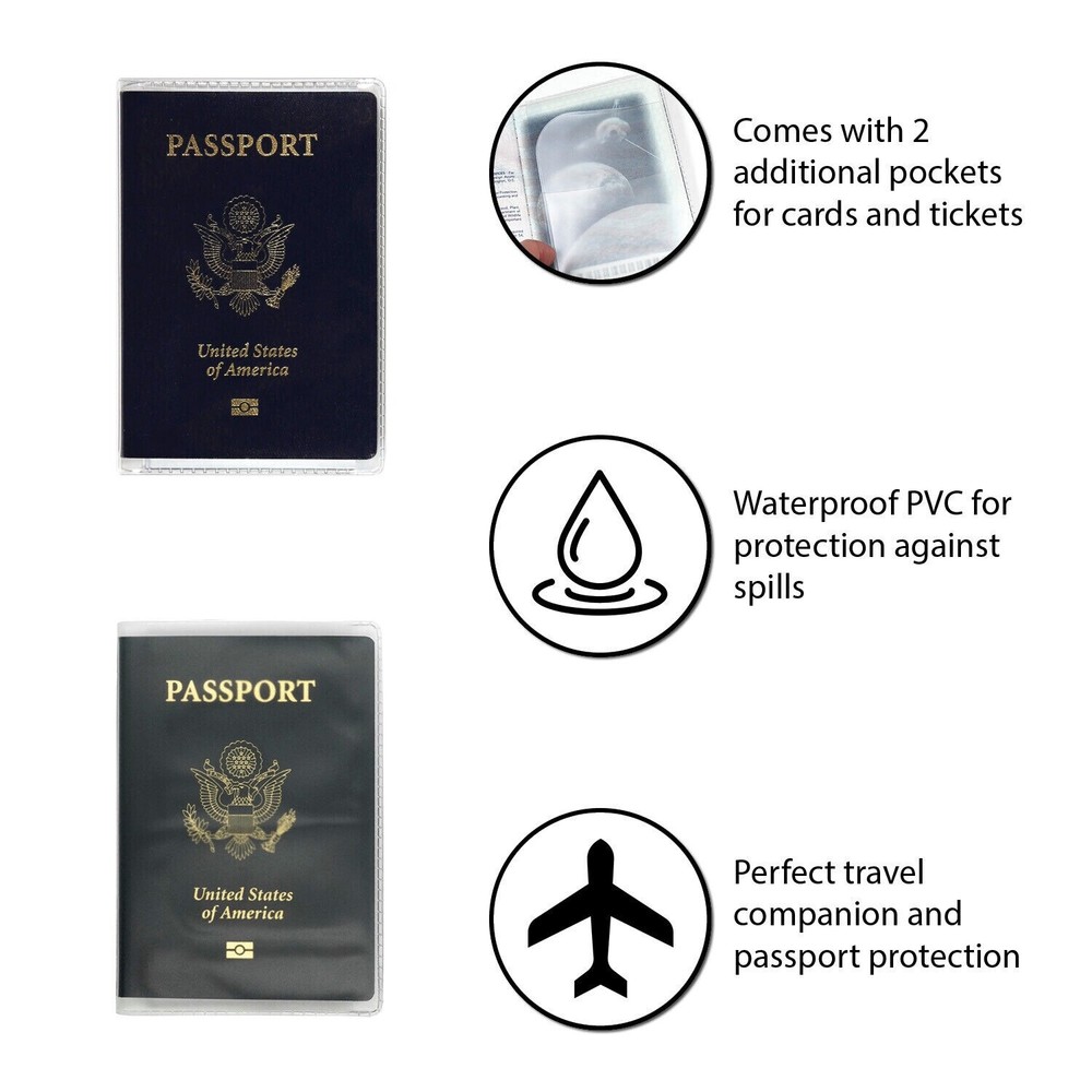 Clear Passport Cover Plastic Protector Vinyl ID Card Protector Case
