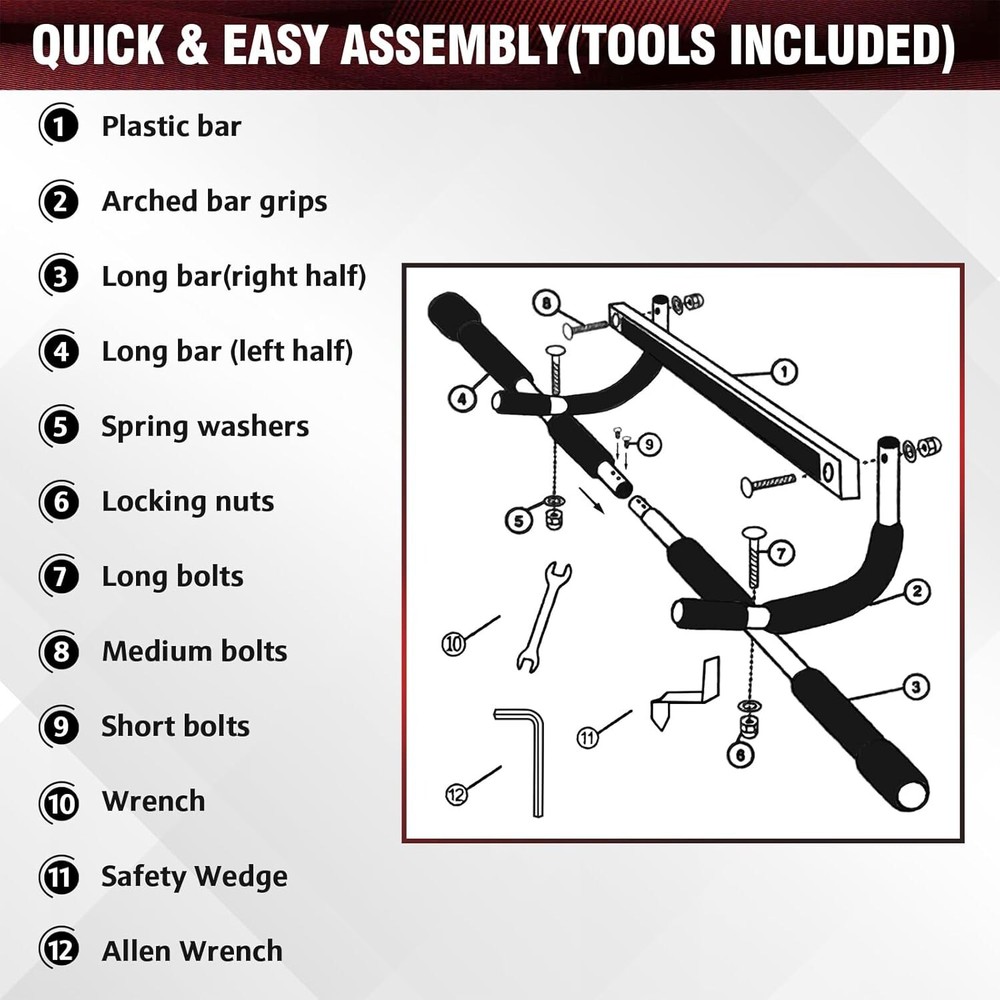 Doorway Chin Up Bar Pull Up Bar Sit Up Mutil-Function Home Gym Strength Training