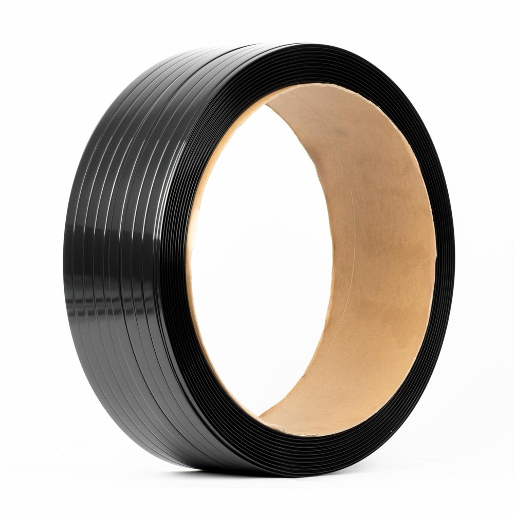 U.S. Solid 1/2" x 0.02" x 2952ft Polyester PET Strapping Black