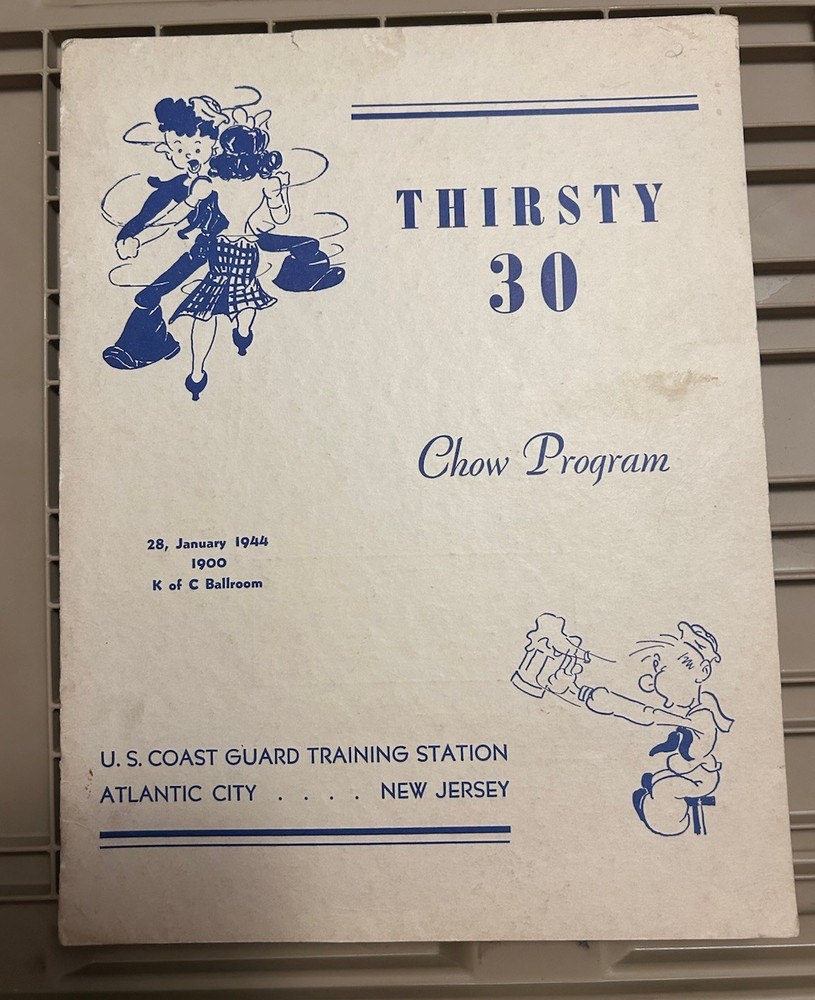 World War 2 Coast Guard Chow Program Dance Programs