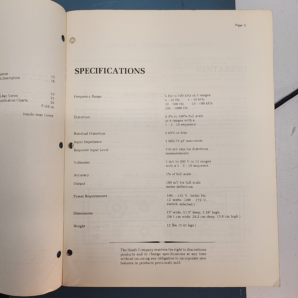 HEATH Schlumberger Model SM-5258 Harmonic Distortion Analyzer