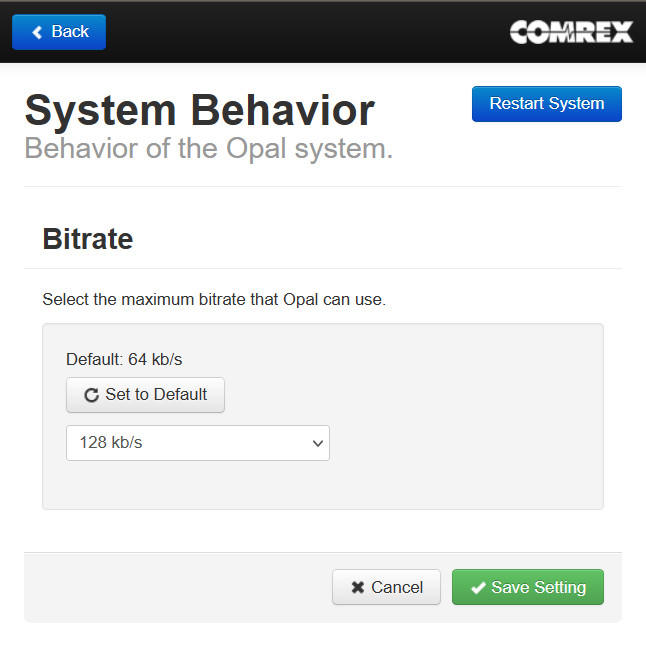 Comrex Opal Digital Wideband Broadcast Opus Codec 2-Line Audio Over IP Endpoint