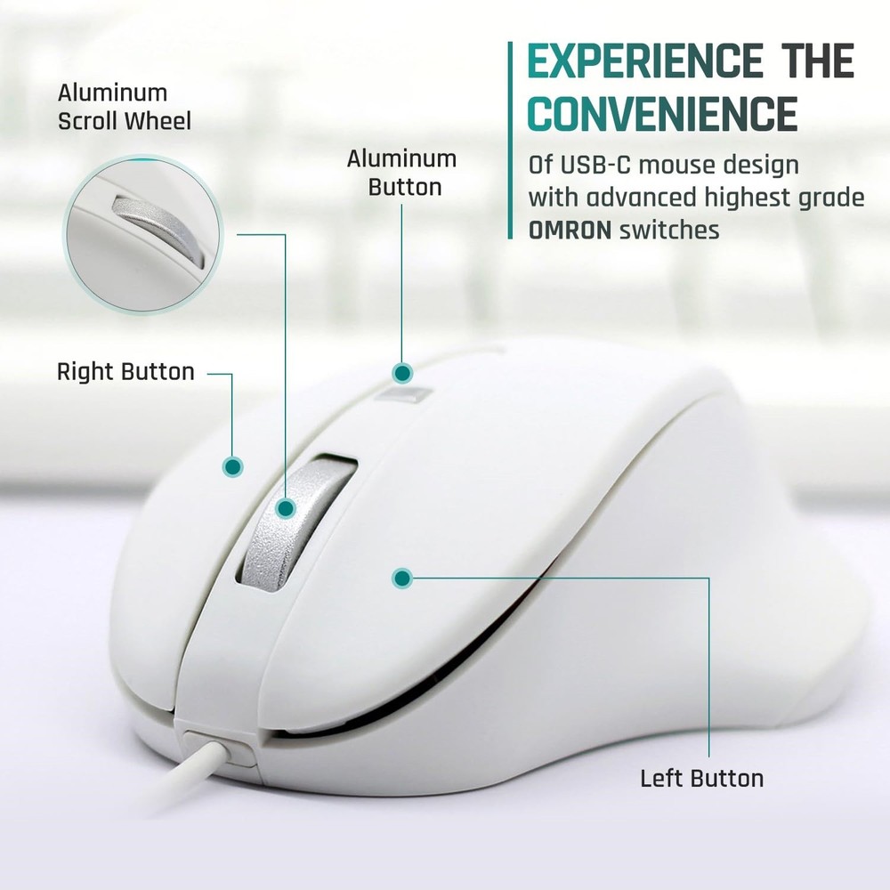 Matias USB-C PBT Mouse White