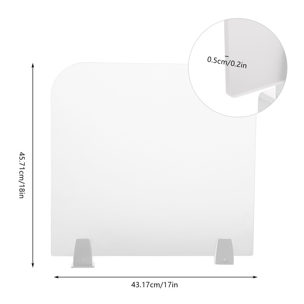 Rectangle Clamp-on Office Partition, Indoor Desk Divider, Desktop Privacy Panel