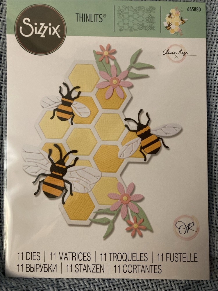 Sizzix Thinlits- Bee Hive-665880-Olivia Rose-honey,nature,spring, Bees