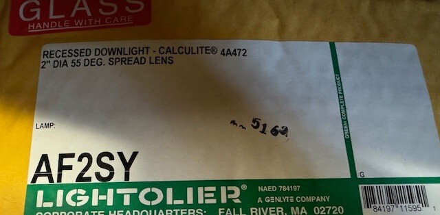Lightolier AF2SY Calculite 2" Spread Lens