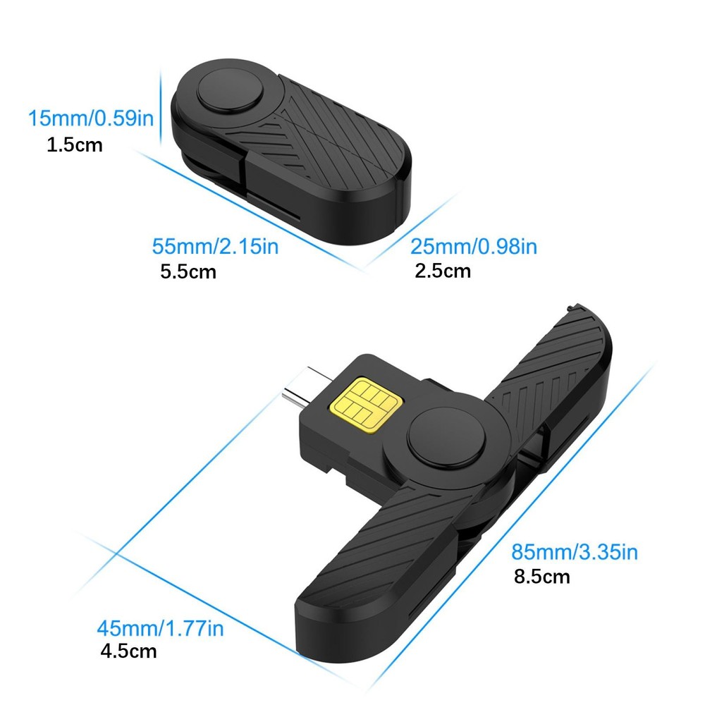 Foldable DOD Type C Common Access CAC Smart SIM Card/IC Bank Chip Card Reader d
