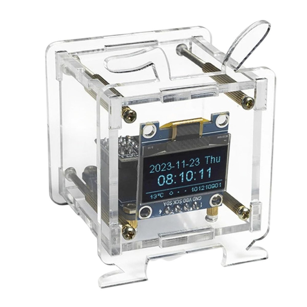 1 Set ESP8266 DIY Electronic Display Mini Clock Kit + Shell Soldering Project US