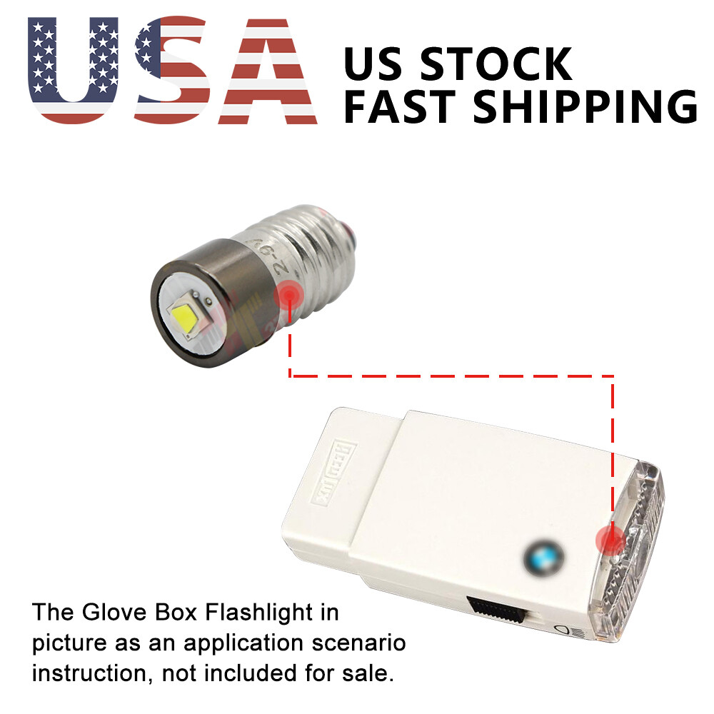 BMW Glove Box Upgrade Flashlight LED Bulb Non-Polarity E10 Screw Base