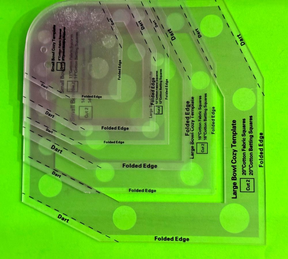 6 PIECE Bowl Cozy Template Set