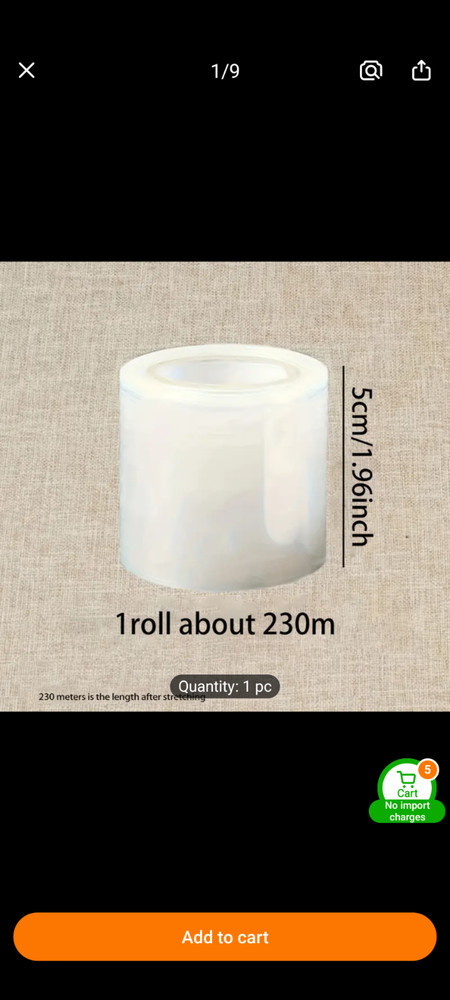 750ft/230m Mini Roll Wine/Kitchen Multi Use wrap convenient size / easy to use