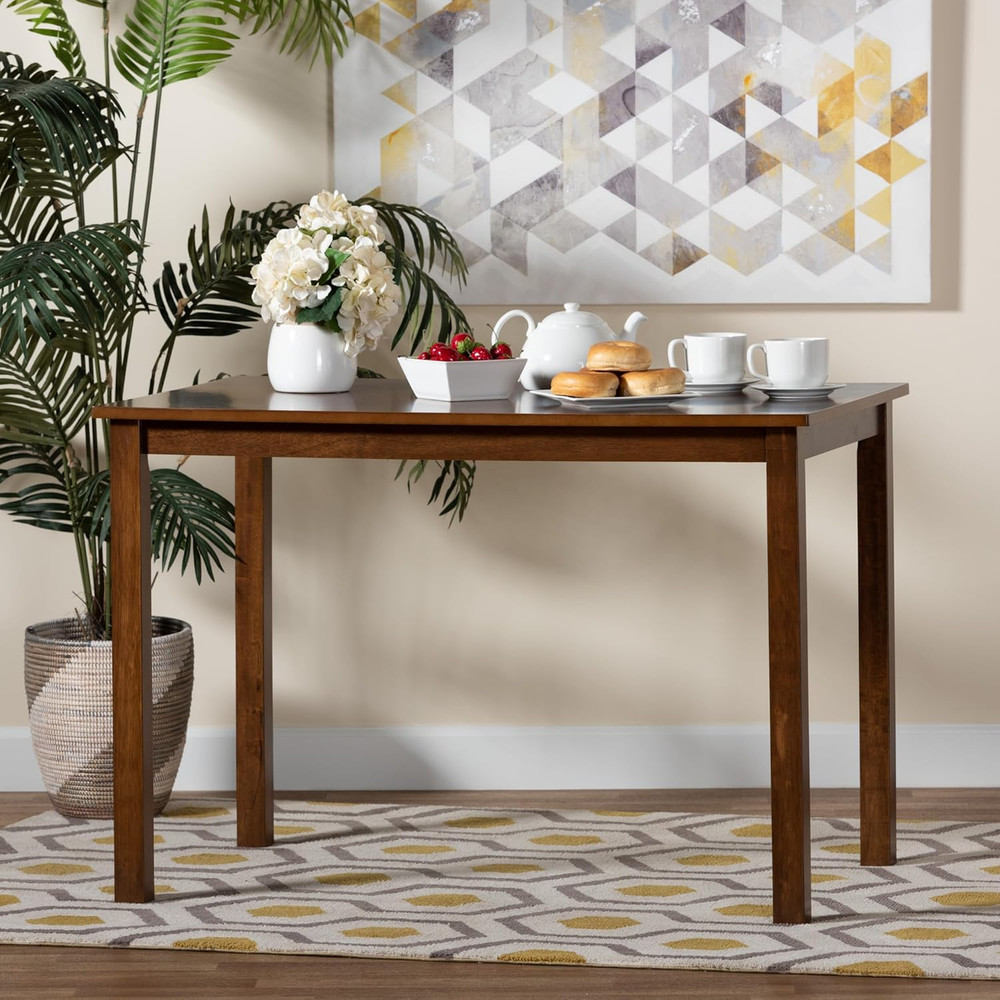 Eveline Walnut Brown Dining Table - Chic & Versatile Design for Any Space