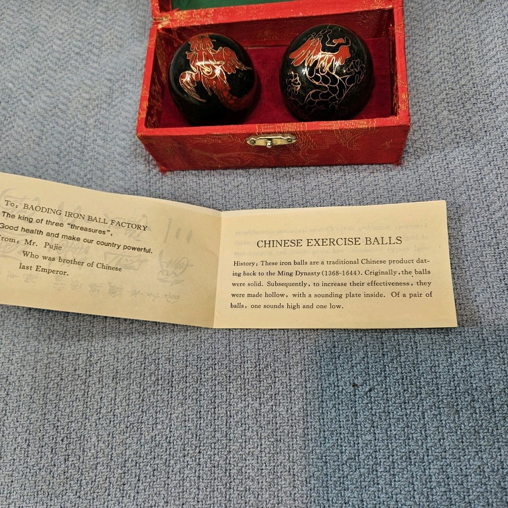 Baoding Iron Ball Direction Exercise For Stress Relief Chiming China Box manual