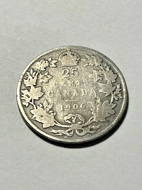 1906 Canada 25 Cents Silver Good #9918