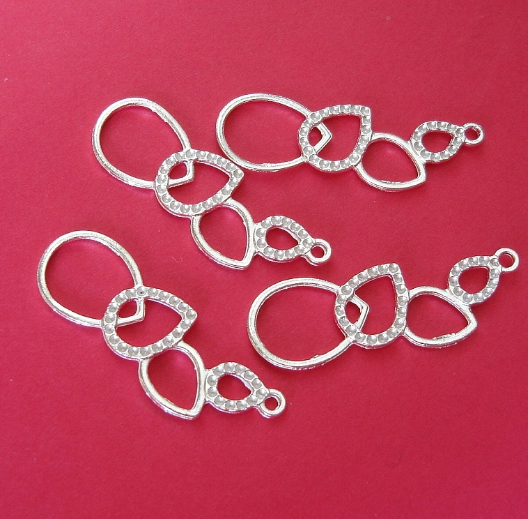 Link Connector Bright Silver Plated-20pcs .