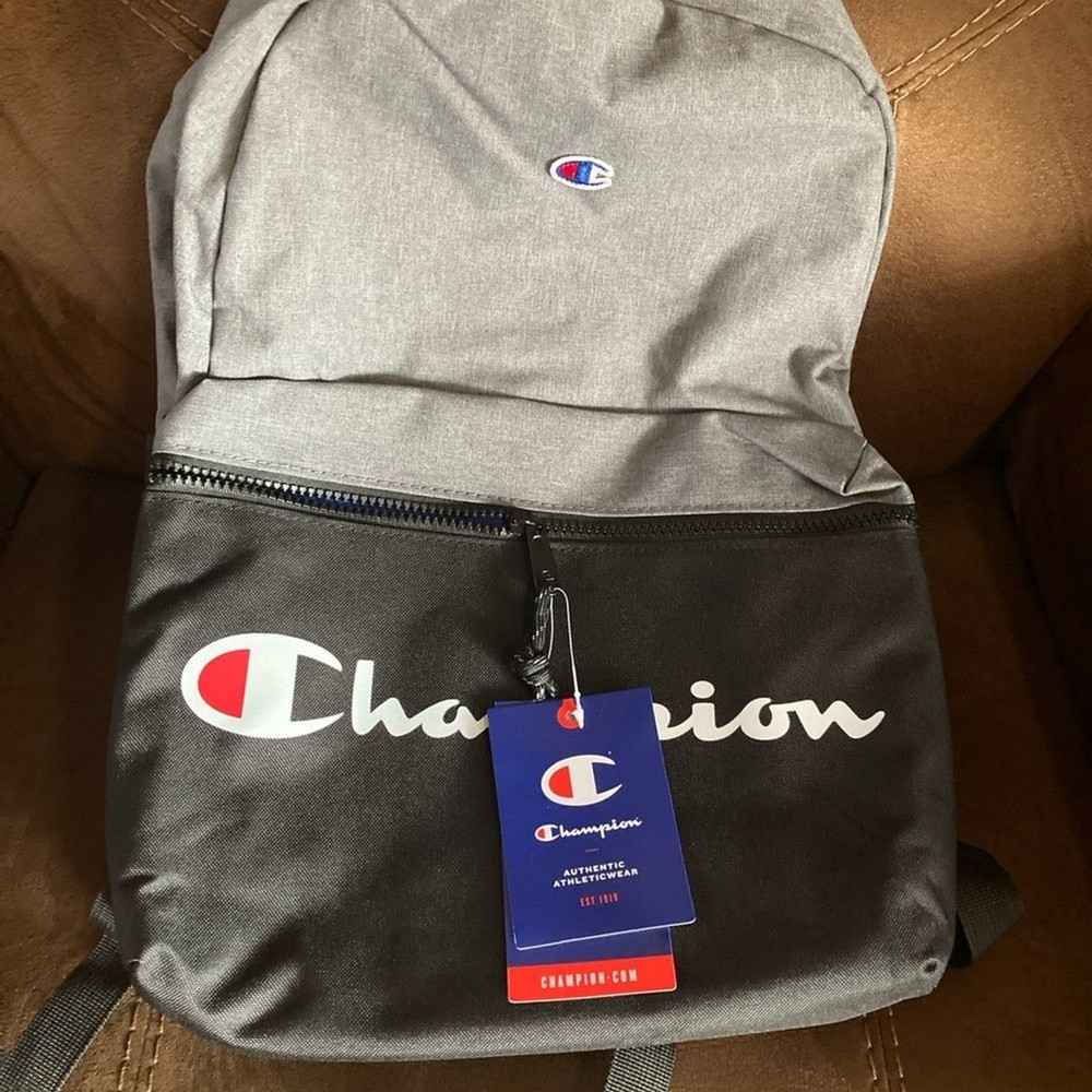 Champion Gray and Black Backpack 15 inch zip compartments