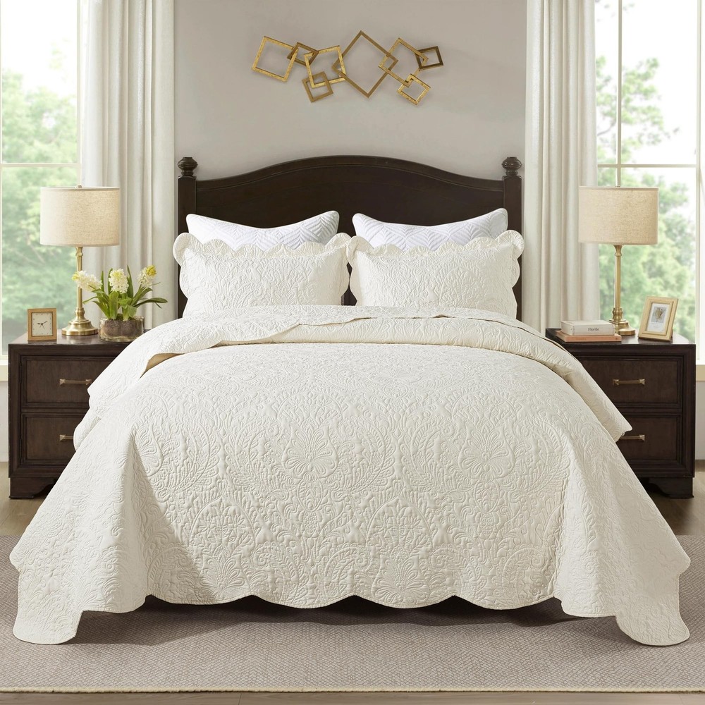 HoneiLife Queen Quilt Bedding Set - Microfiber Quilt Sets for Queen Bed, 3-Pi...