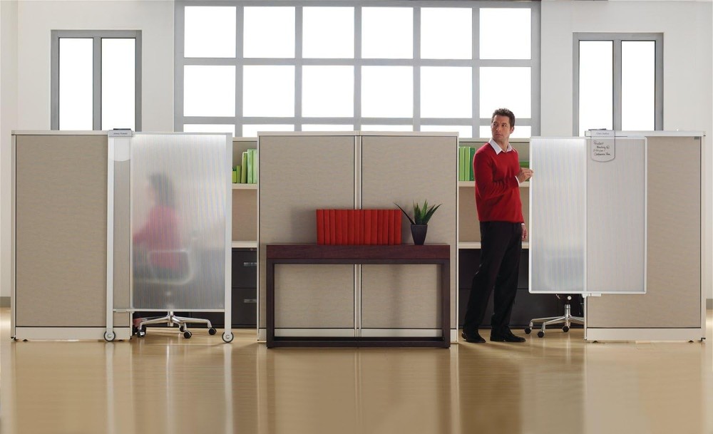 Workstation Privacy Screen, 36" x 48", For Cubicle or Office, Adjustable Heig...