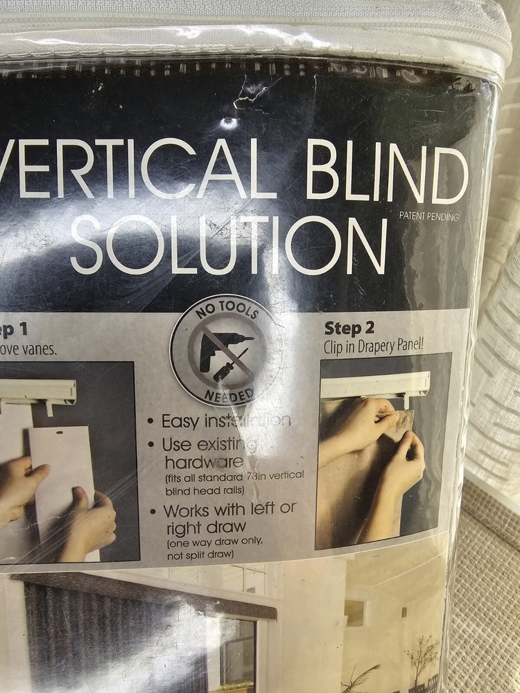 Vertical Blind Solution Calvin Contemporary Woven Panel 140” X 82 1/2” Brown