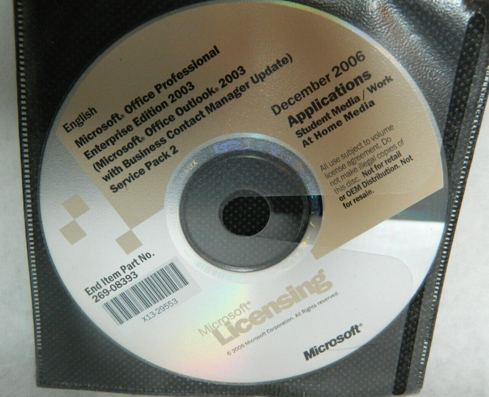 Microsoft office Entreprise 2006 DVD With No Key