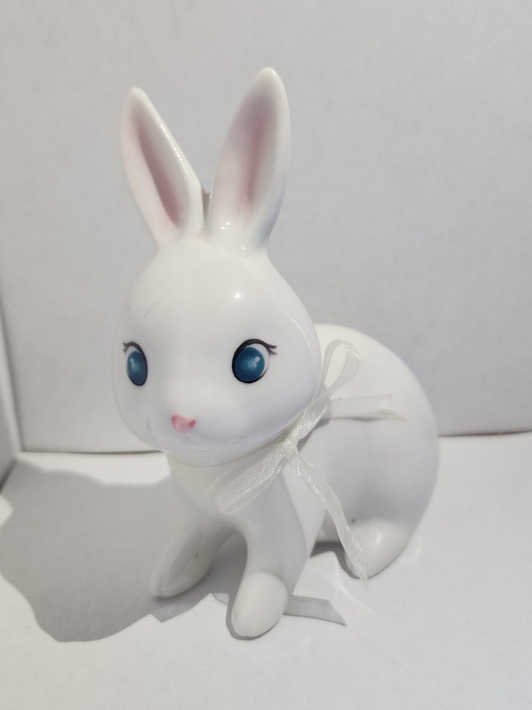 Bunny Rabbit Figurines Set of 2 6 Inches Ceramic Easter Decor