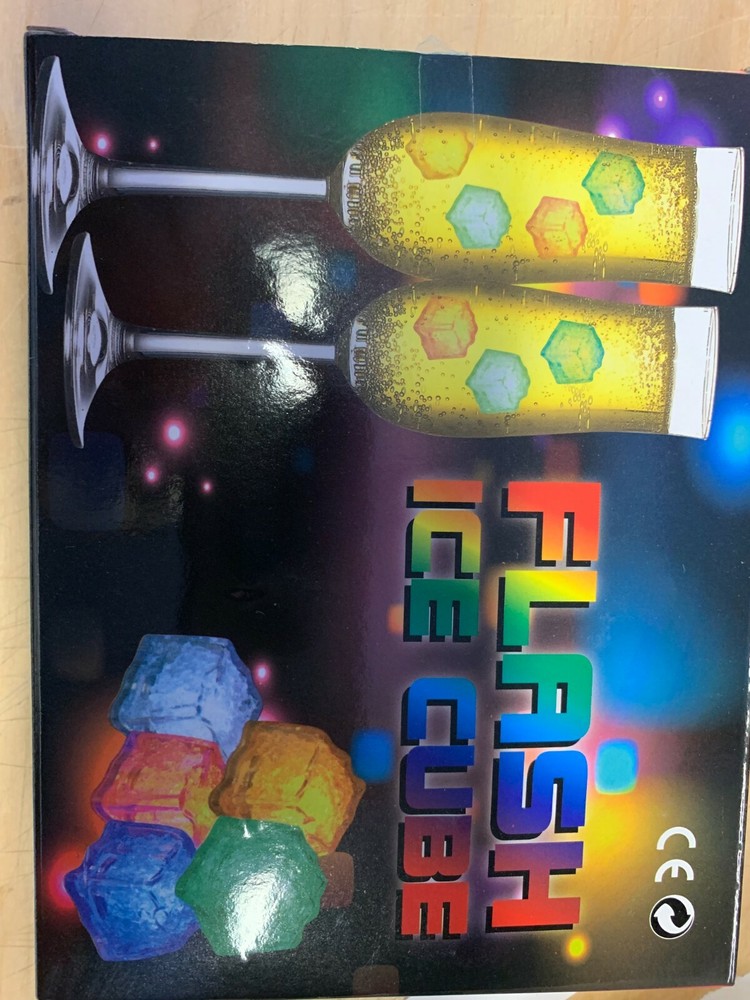 12 pack LED light up ice cube color control set solid color or rainbow flashing