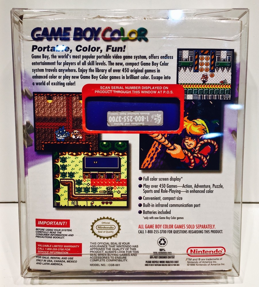 1 Box Protector For Game Boy Color Console Boxes NTSC SIZE! Clear Case Nintendo