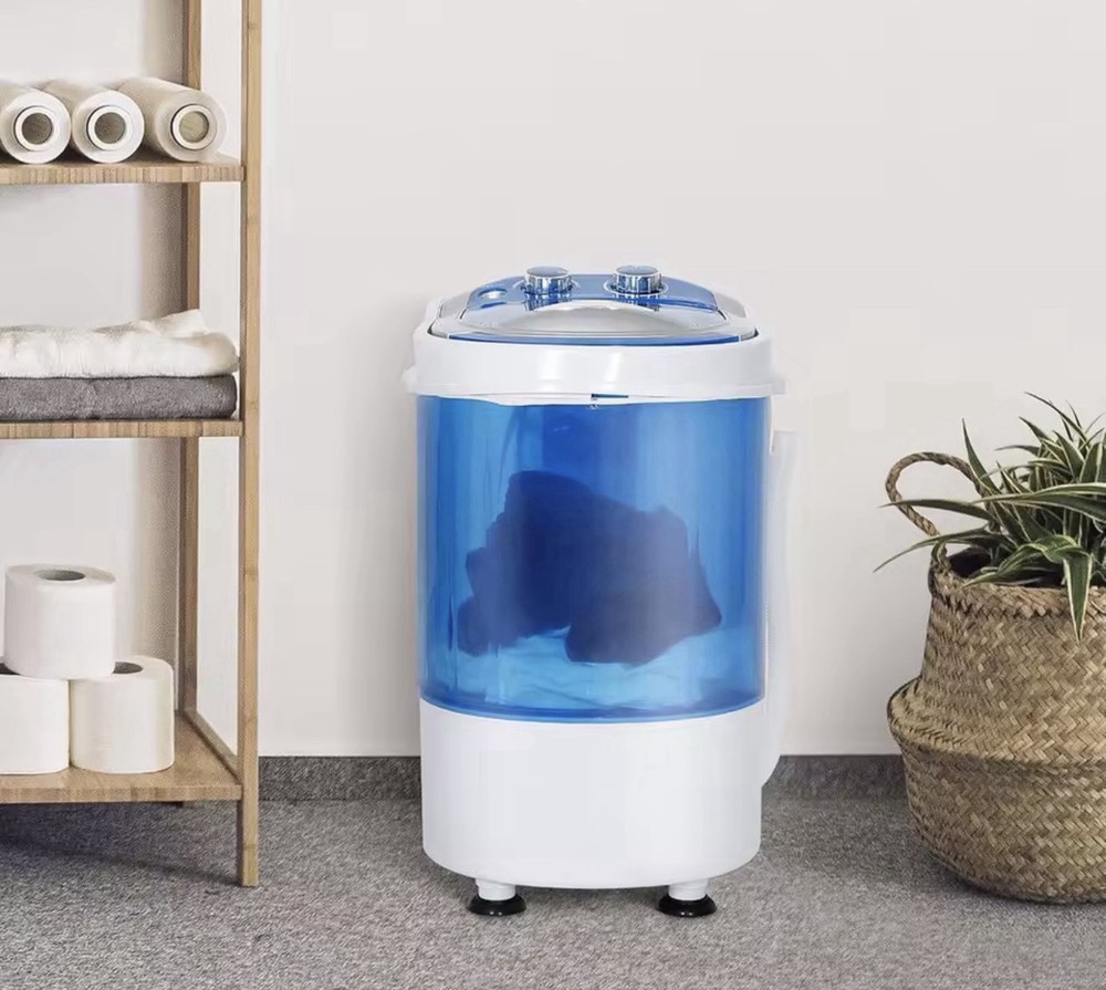 12LB  Portable Compact Mini Washing Machine Top-Loading Blue White Spin Bucket