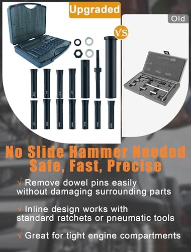 18pcs 95400 in-Line Dowel Pin Puller Master Set Includes Both SAE and Metric