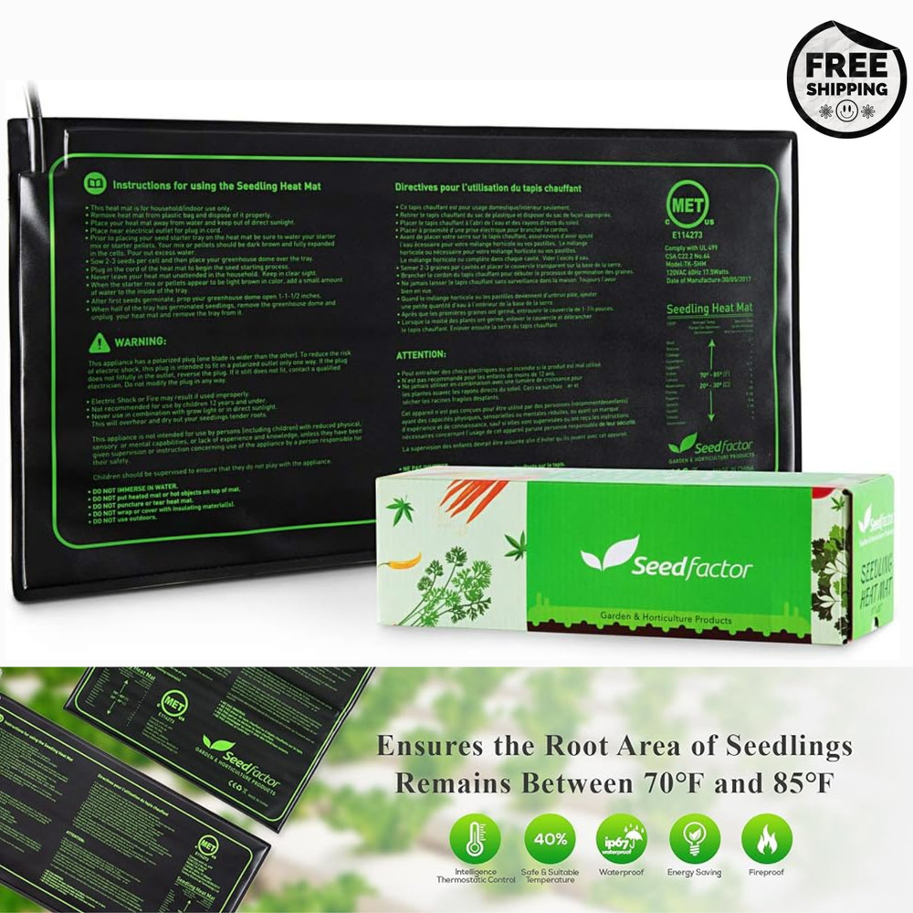 Seedfactor Waterproof Durable Heat Mat Seed Pad Germination Propagation