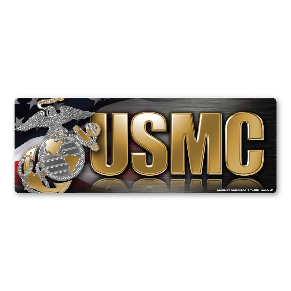 USMC Chrome Bumper Strip  Magnet