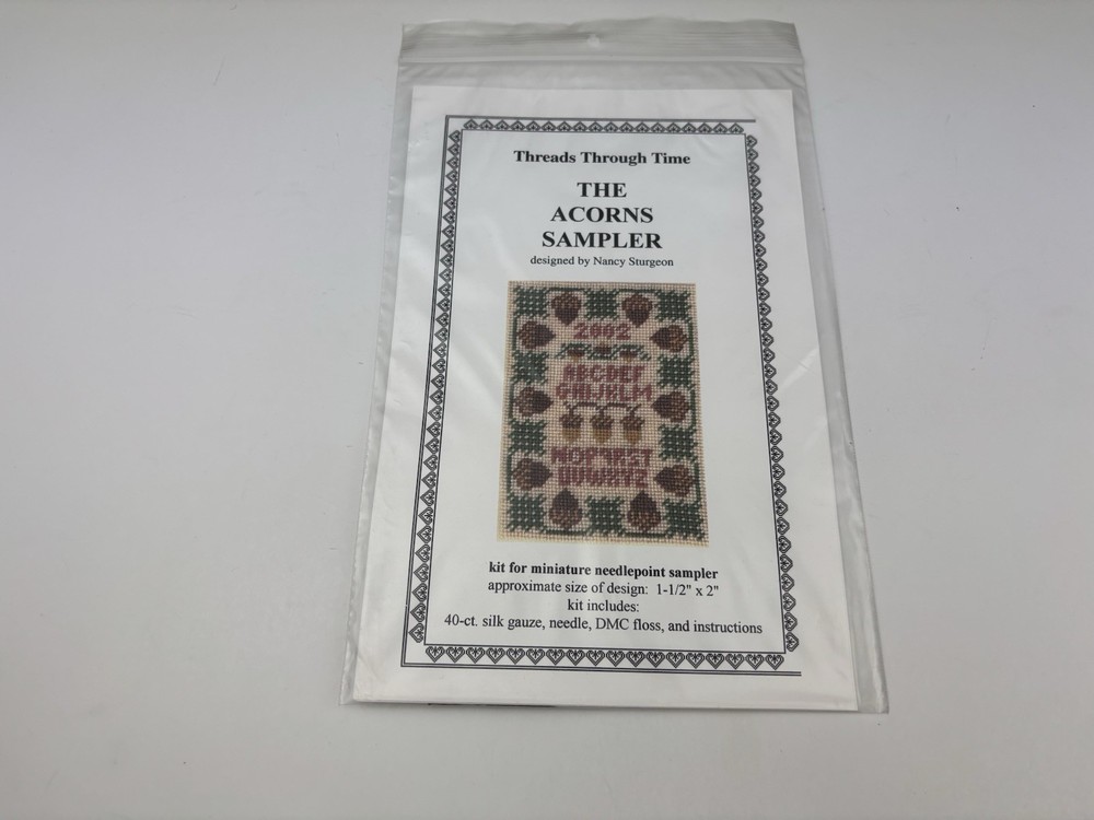 Threads Through Time The Acorns Sampler Needlepoint Pattern Kit 6S
