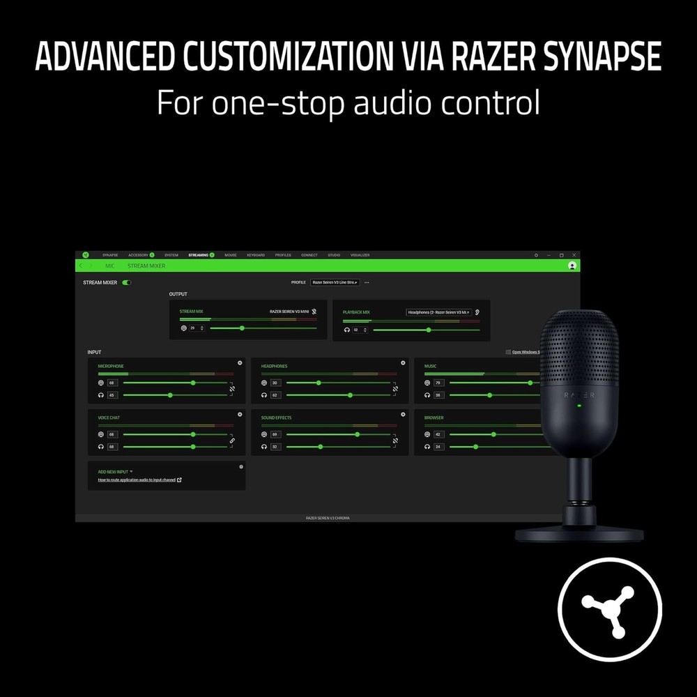 Razor Siren V3 Mini Ultra Compact USB Microphone OPEN BOX