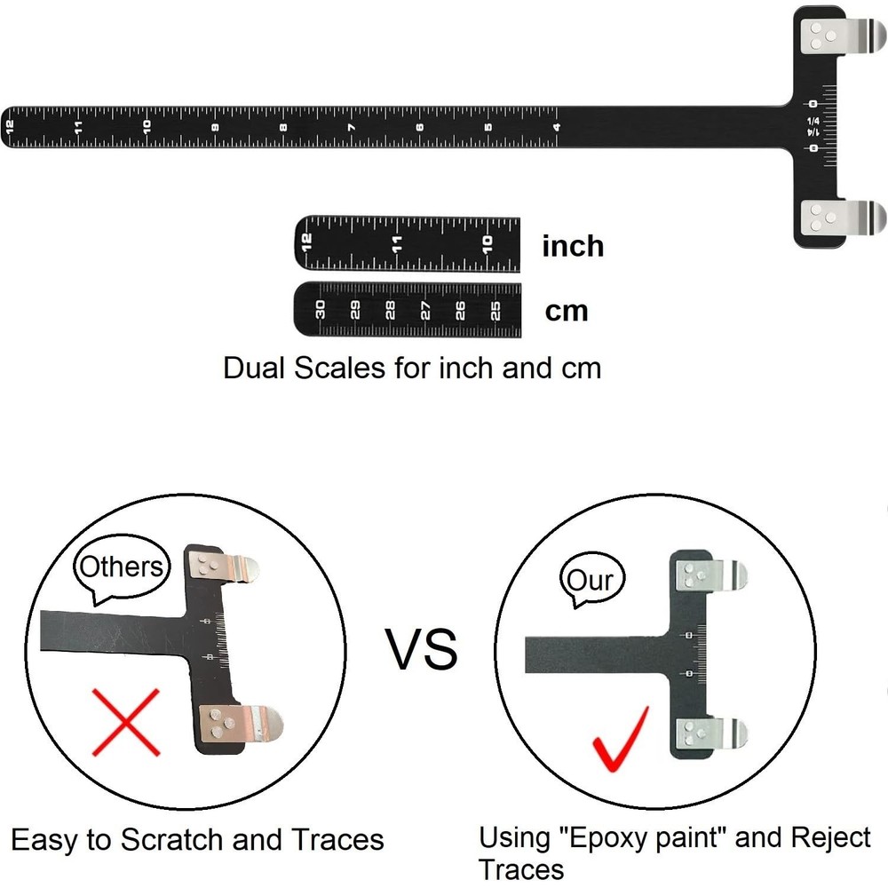 AHOSOUTLY Archery Bow String Nocking Points Set with T Square Ruler Black