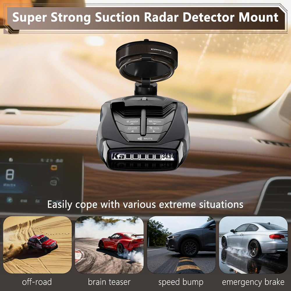 Radar Detector Mount，Super Strong Suction Cup Car Windshield Bracket，360° Adjust