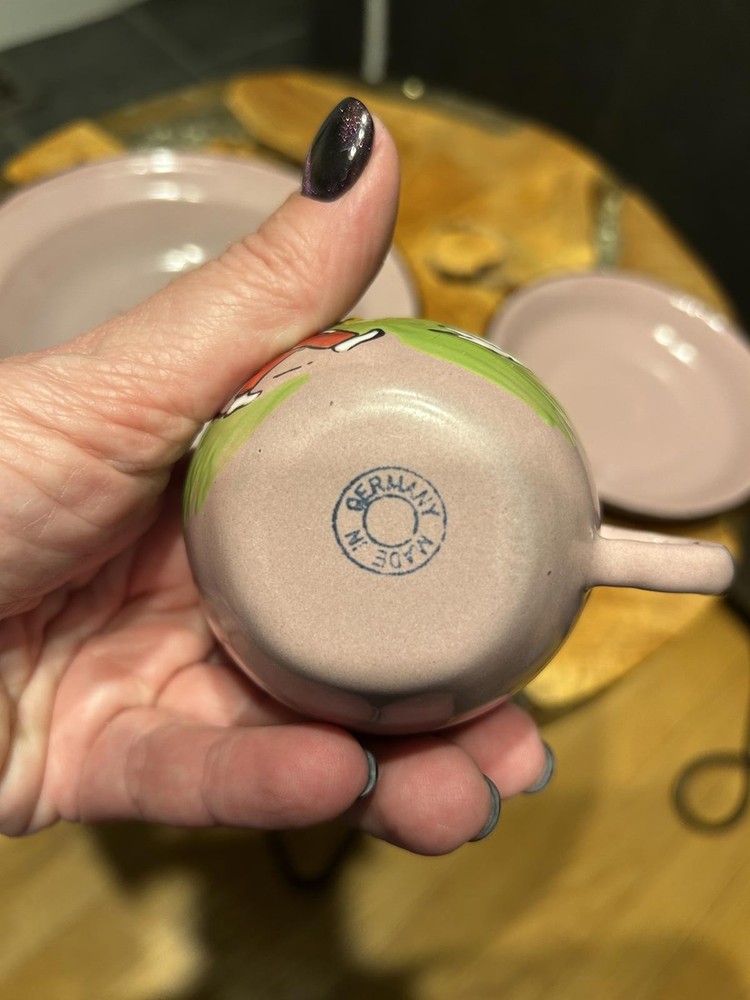 Vintage Hand-Painted Enamelware Dinnerware Set - Germany