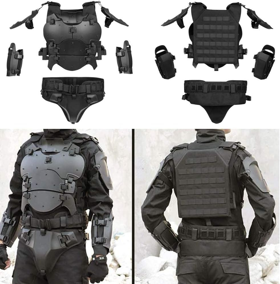 Airsoft Vest Armor Vests Adjustable Tactical Molle Chest Protector Set Paintb...