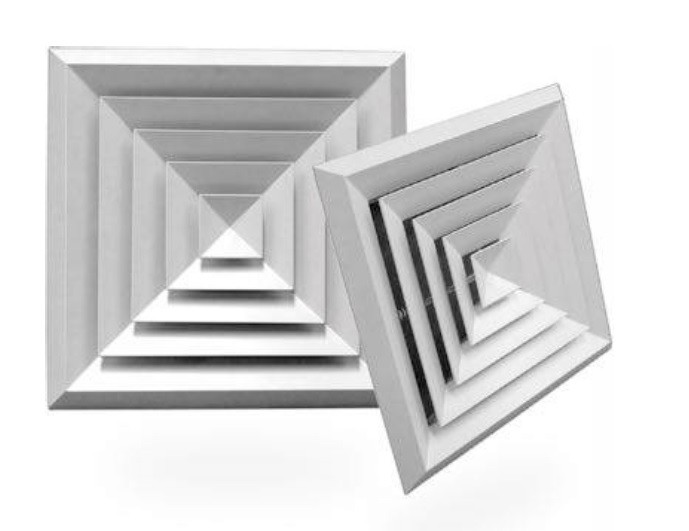 DUCT SQUARE CELILING AIR DIFFUSER/ ALUMINUM WITH ADAPTER Mode:BD4 300x300mm