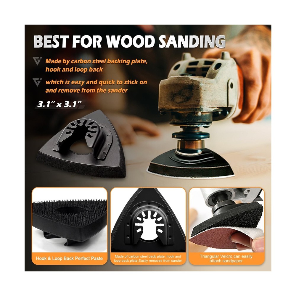 260pcs Oscillating Tool Sanding Pads Kit, 5pcs Triangle Sanding Pads and 5pcs...